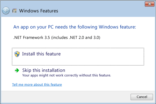 how to install dot net framework in windows